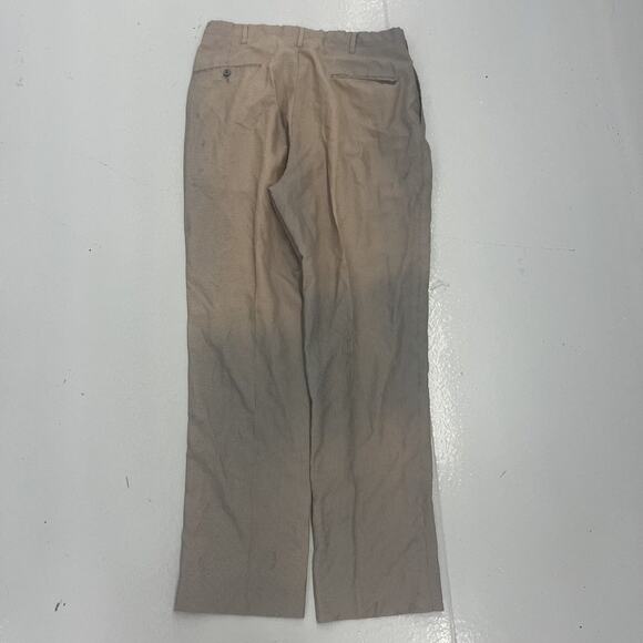 Vintage 60s Brown Striped Seersucker Nylon Pants 33x32 - Picture 4 of 5